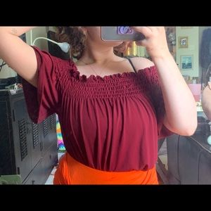 Flowy boho maroon blouse